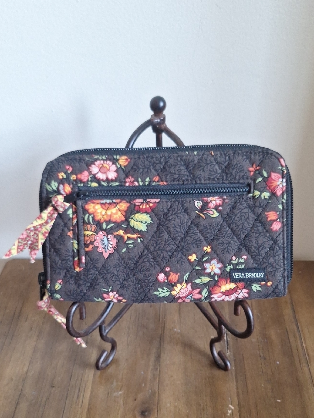 Vintage Vera Bradley Chocolat Wallet Wristlet – Hidden Strap, Made in USA